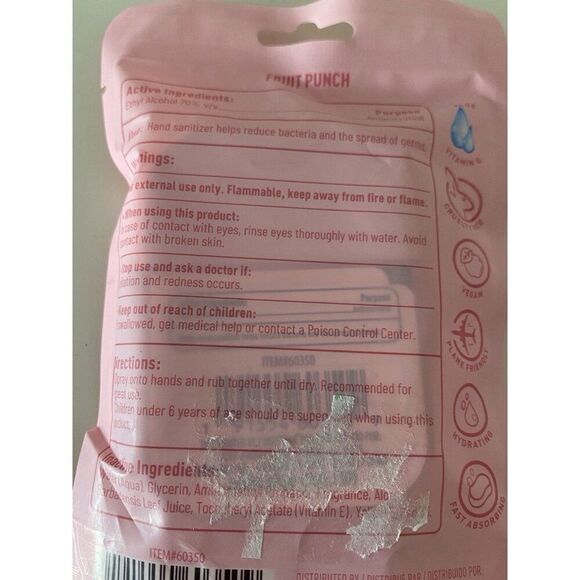 Smart Care Scented Hand Sanitizer Spray 1.2 Fl Oz Fruit Punch Hydrating NEW - Picture 6 of 10